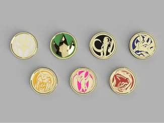 7 Mighty Morphin Power Rangers Colored Coins