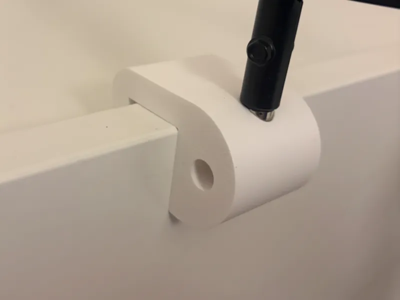 Headboard clamp for boom arm - Ikea Brimnes
