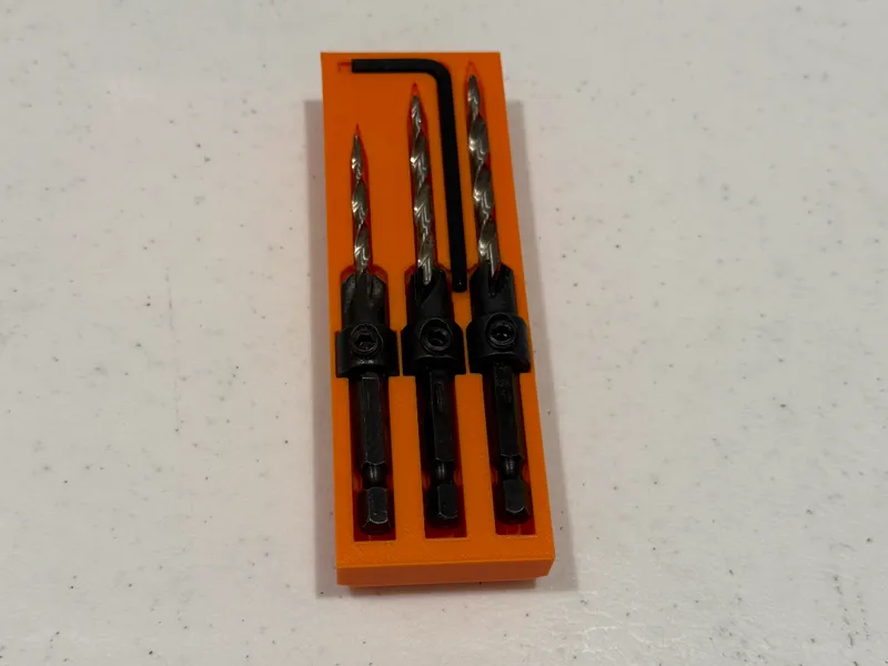 Gridfinity Milwaukee Countersink Drill Bit Holder