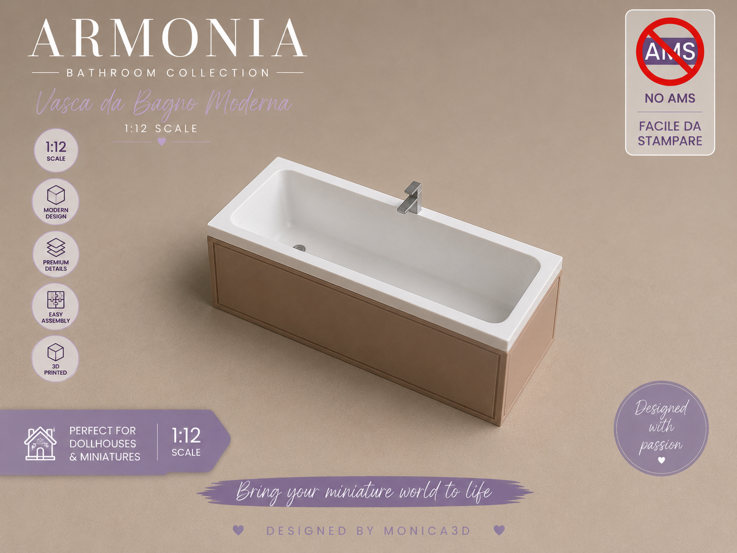 Vasca da Bagno Moderna | Scala 1:12