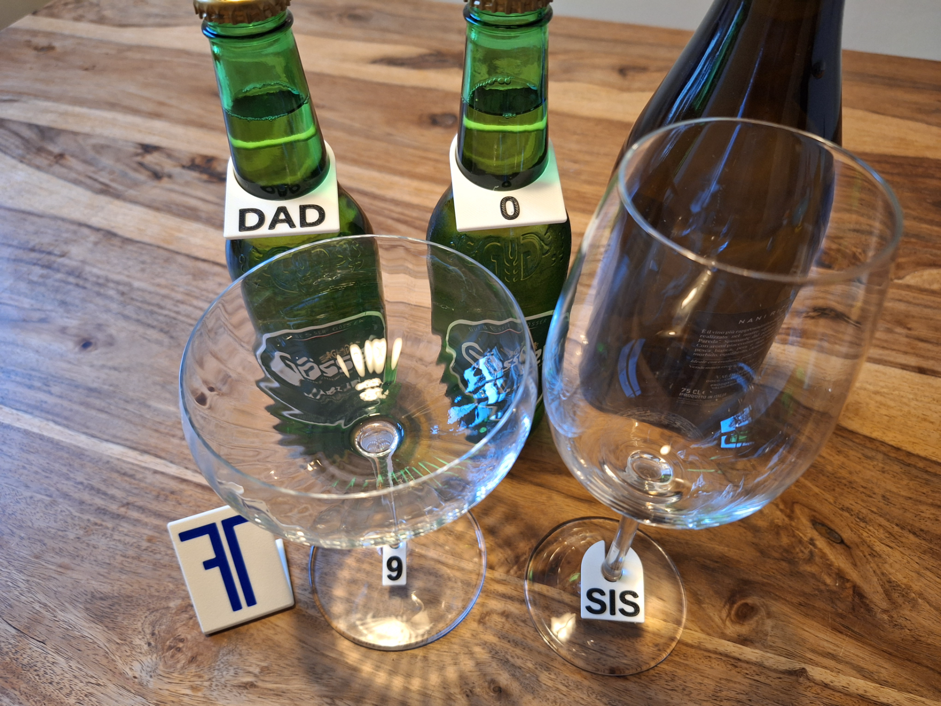 Parametric Glass & Bottle Identification Clip