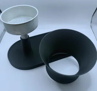 Holder with plate and funnel for Moka Pot