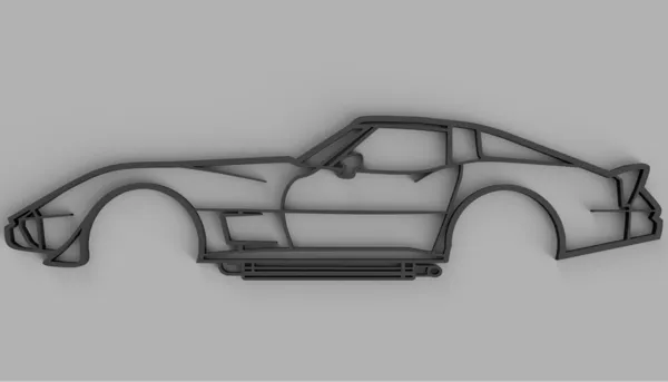 Décoration murale silhouette Chevrolet Corvette 1967