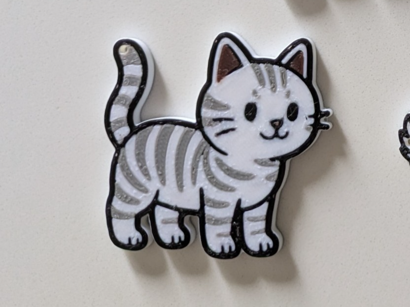 Miniatura 1 do modelo 3D Cute cat keychain solid or flexi