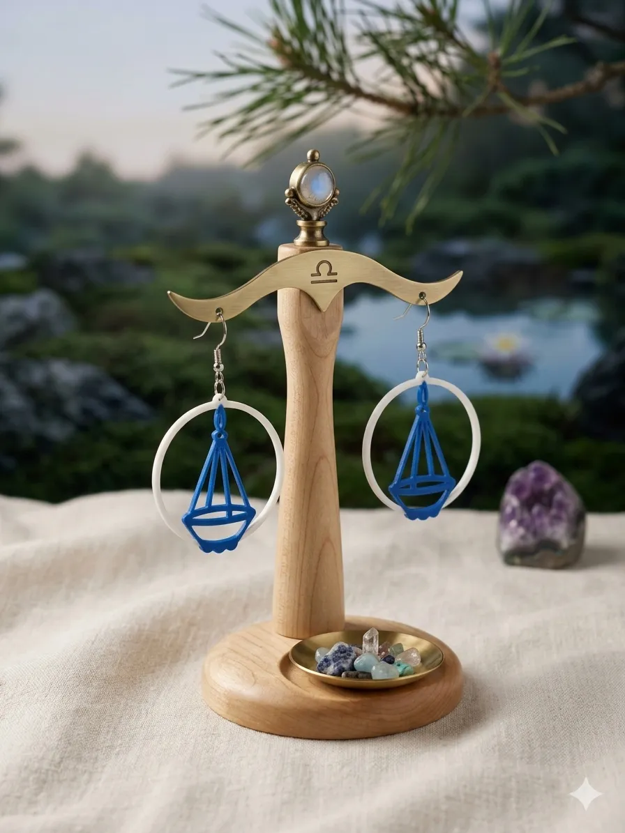 Libra Earrings - Zodiac Series view 2