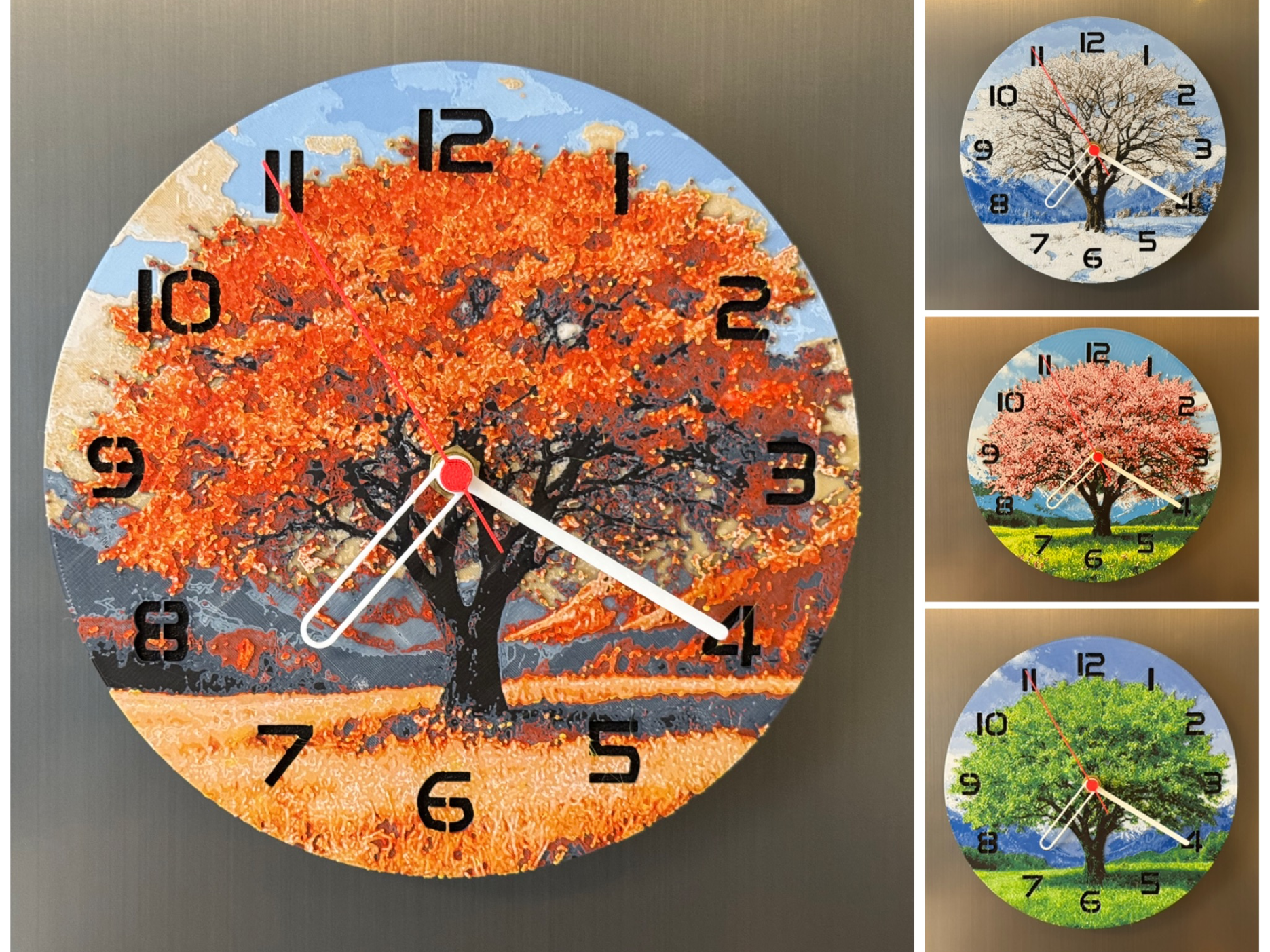 Wall / table clock 4 seasons autumn