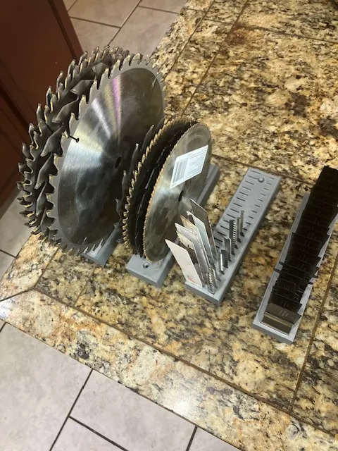 SAW BLADE HOLDERS 7.25", 10" AND 12" BLADES PLUS JIG SAW, SAWZALL AND MULTI TOOL BLADE HOLDERS.