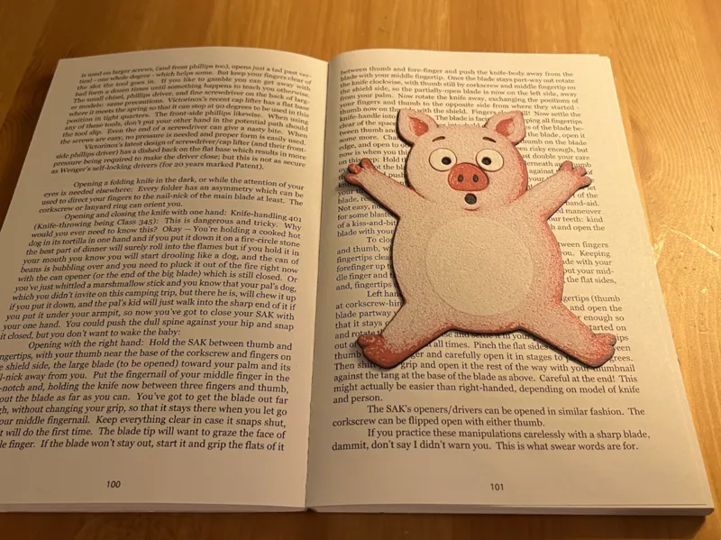Flattened Pig Bookmark