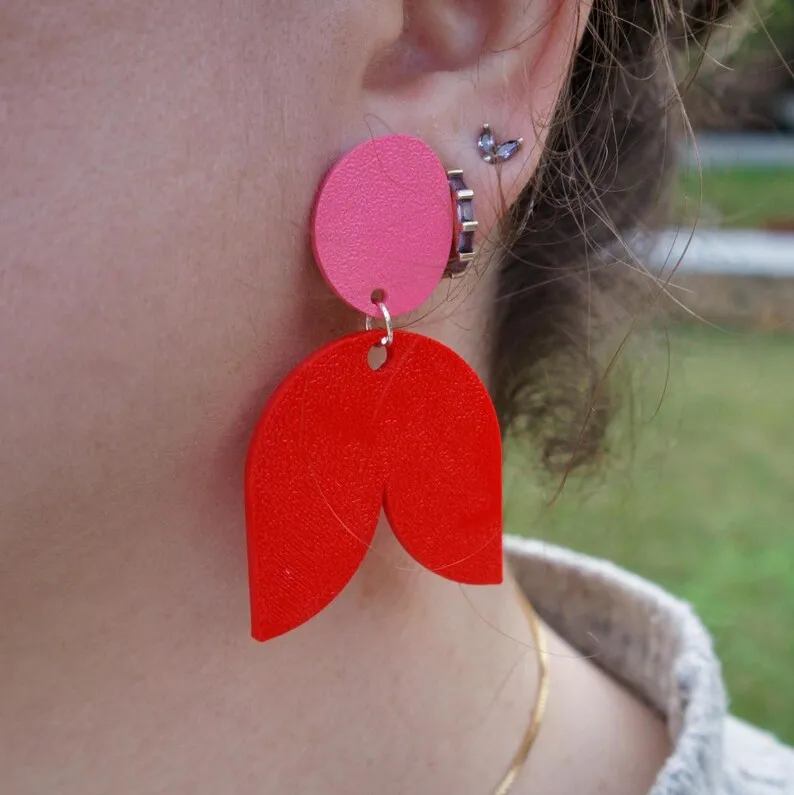 Pendientes florales con charm view 2