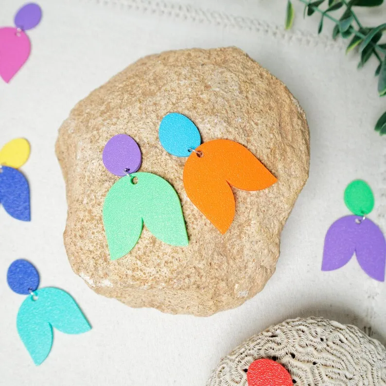 Pendientes florales con charm view 3