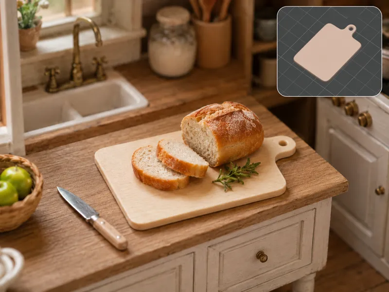 Dollhouse miniature model: Kitchen cutting board