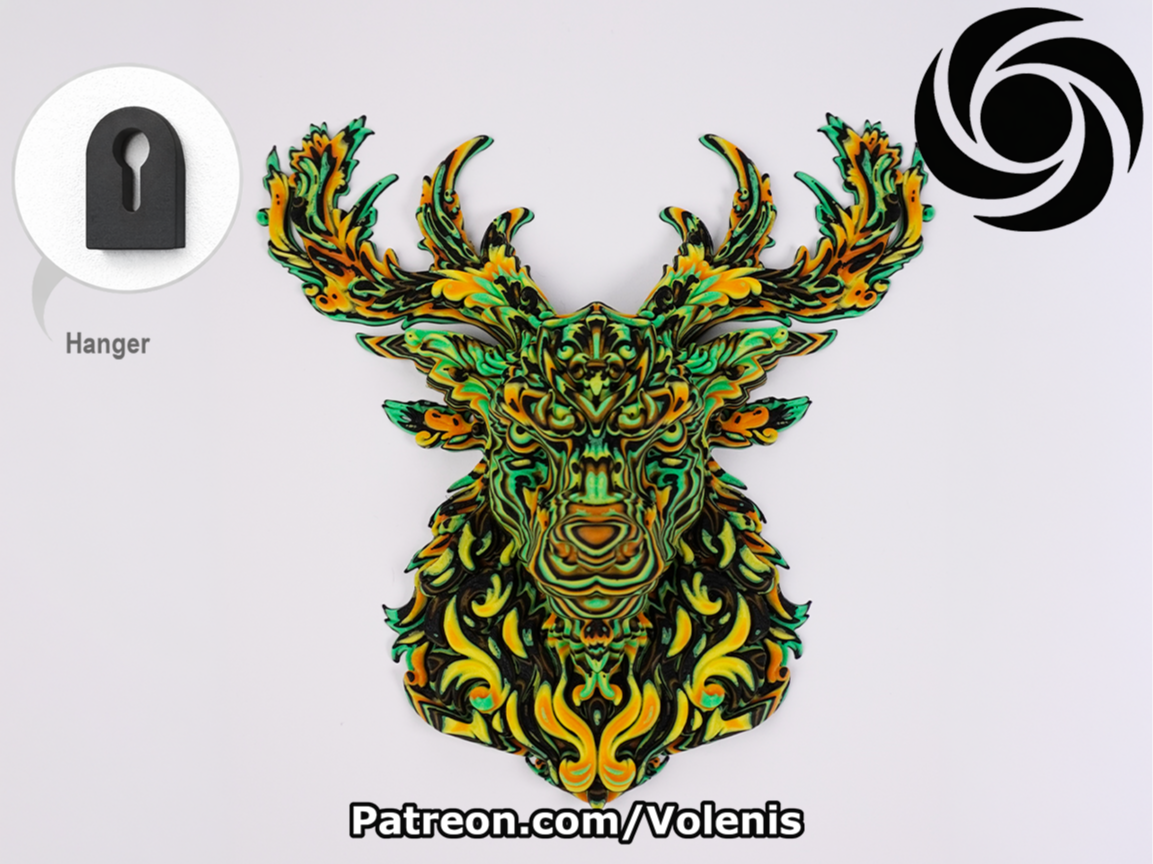 Colorstacked Deer Head Wall Decor