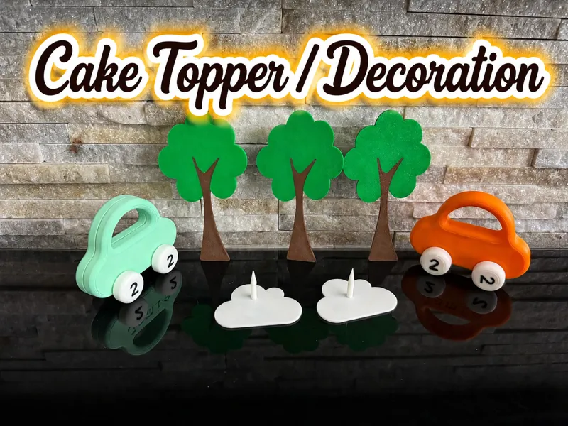 Simple Tree Cake Topper Decoration Toddler Style 