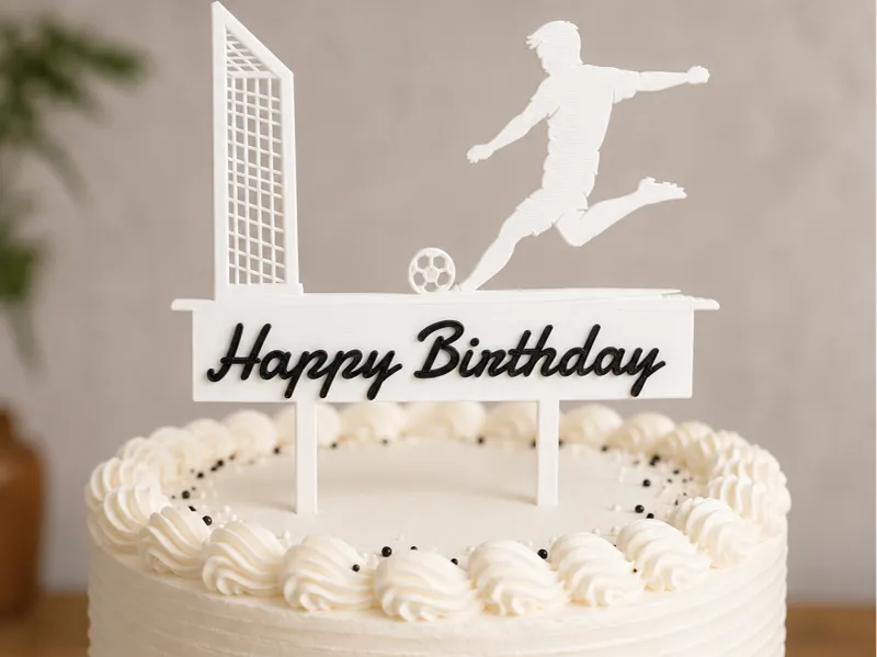 Football Happy Birthday Cake Topper