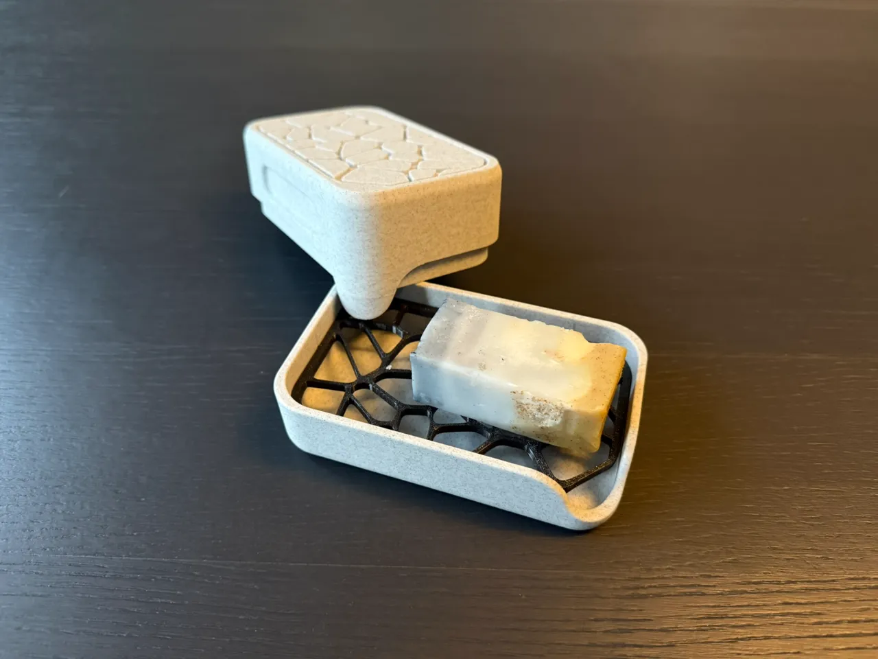 Soap Dish with Lid Voronoi Design view 3