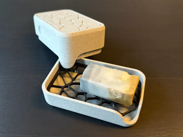 Soap Dish with Lid Voronoi Design