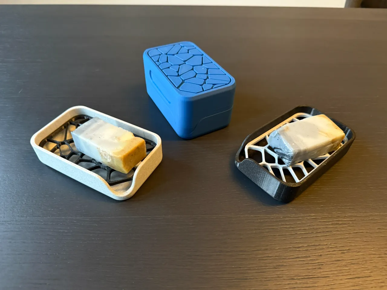 Soap Dish with Lid Voronoi Design view 2