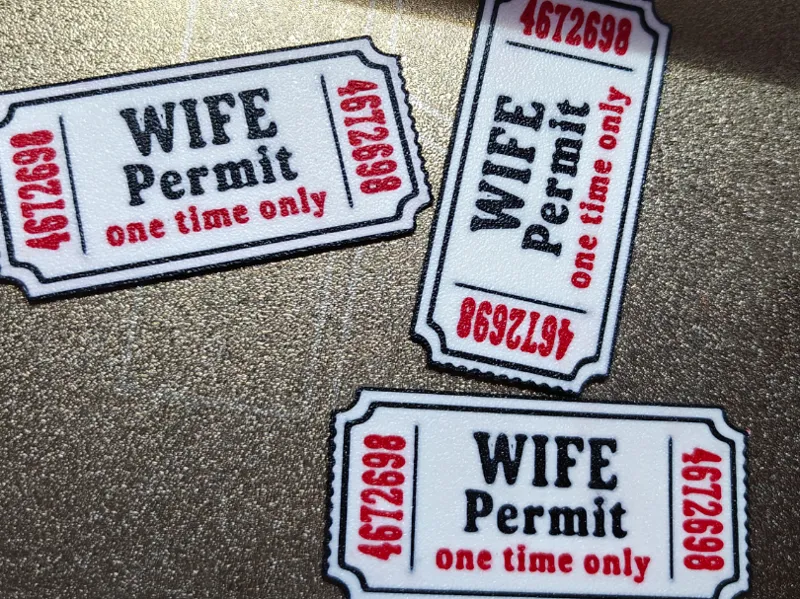 Funny Wife Permit Ticket