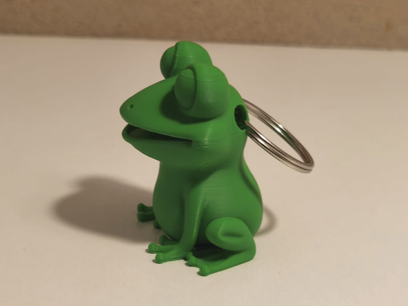 Frog Keychain – cute pendant with Metal Ring Slot