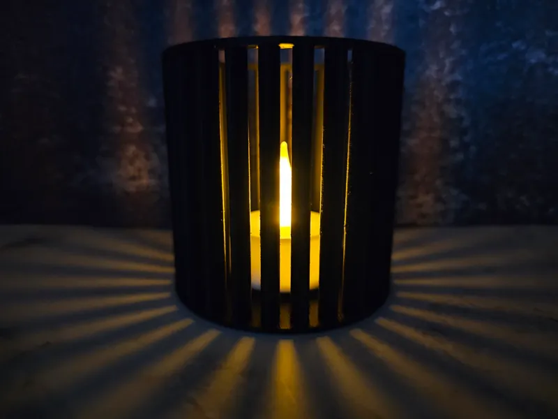 LED tea light holder ribbed design