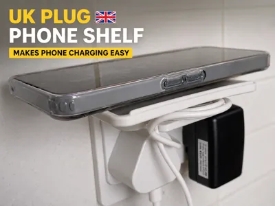 UK Plug Phone Shelf -Charging Stand- Cable Storage