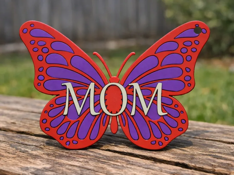 Butterfly mom keychain