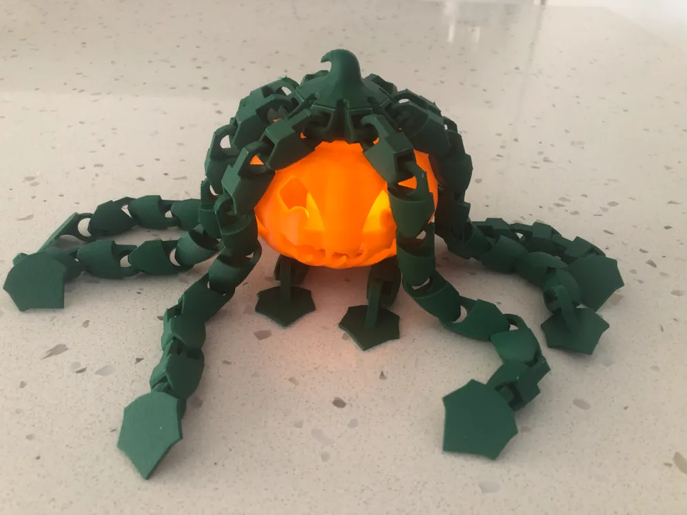 Flexible Jack O' Lantern Vine Monster (AMS optional) by JAD19 MakerWorld