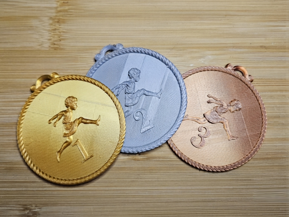 "Athenian Jump" Medal Se -Gold, Silver, Bronze
