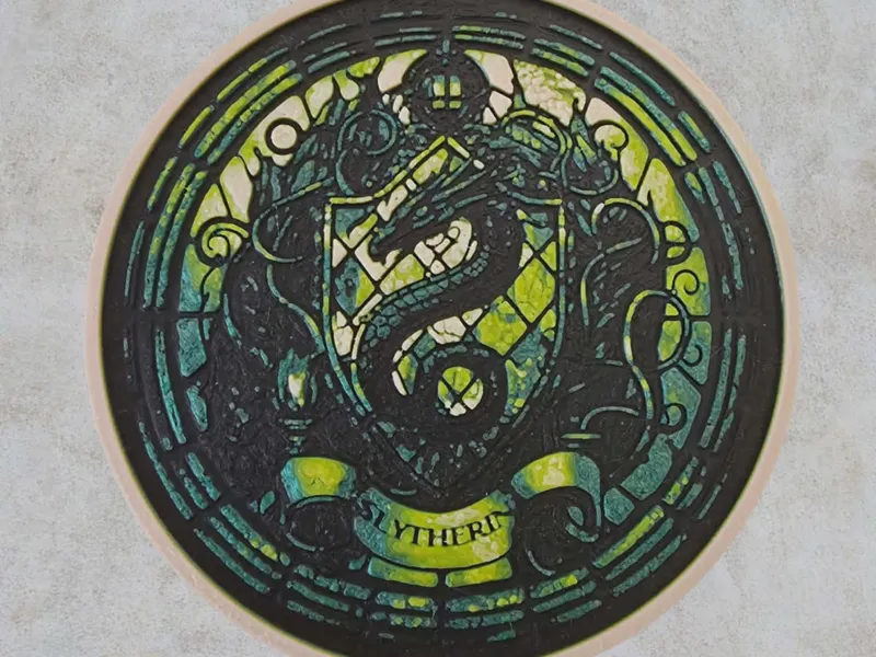 Harry Potter Slytherin hueforge coaster