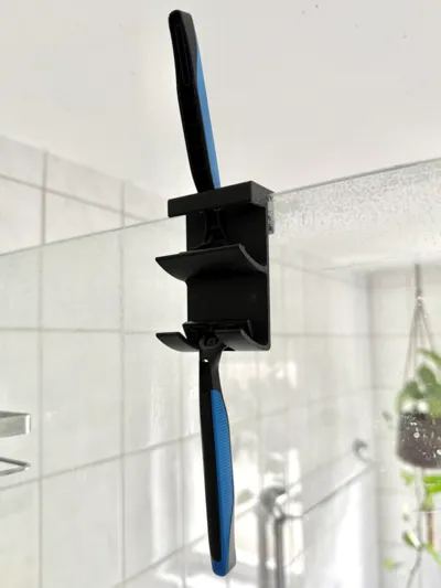 Dual shower razor mount  (space-saving design)