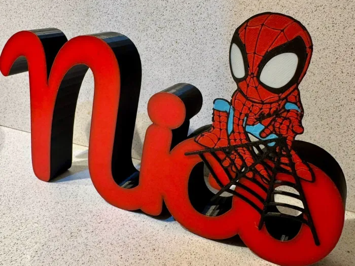 Letrero de Nombre Personalizado Spider-Man Chibi