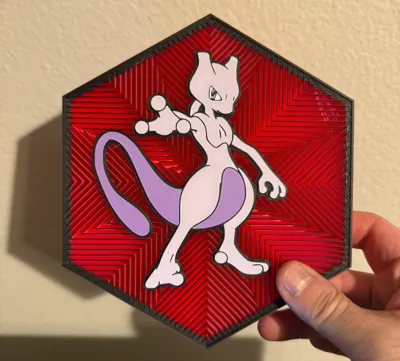 #150 Mewtwo Hex Wall Art