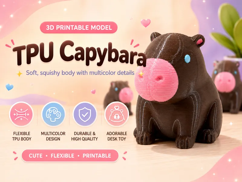 Cute Capybara TPU Multicolored Squishy