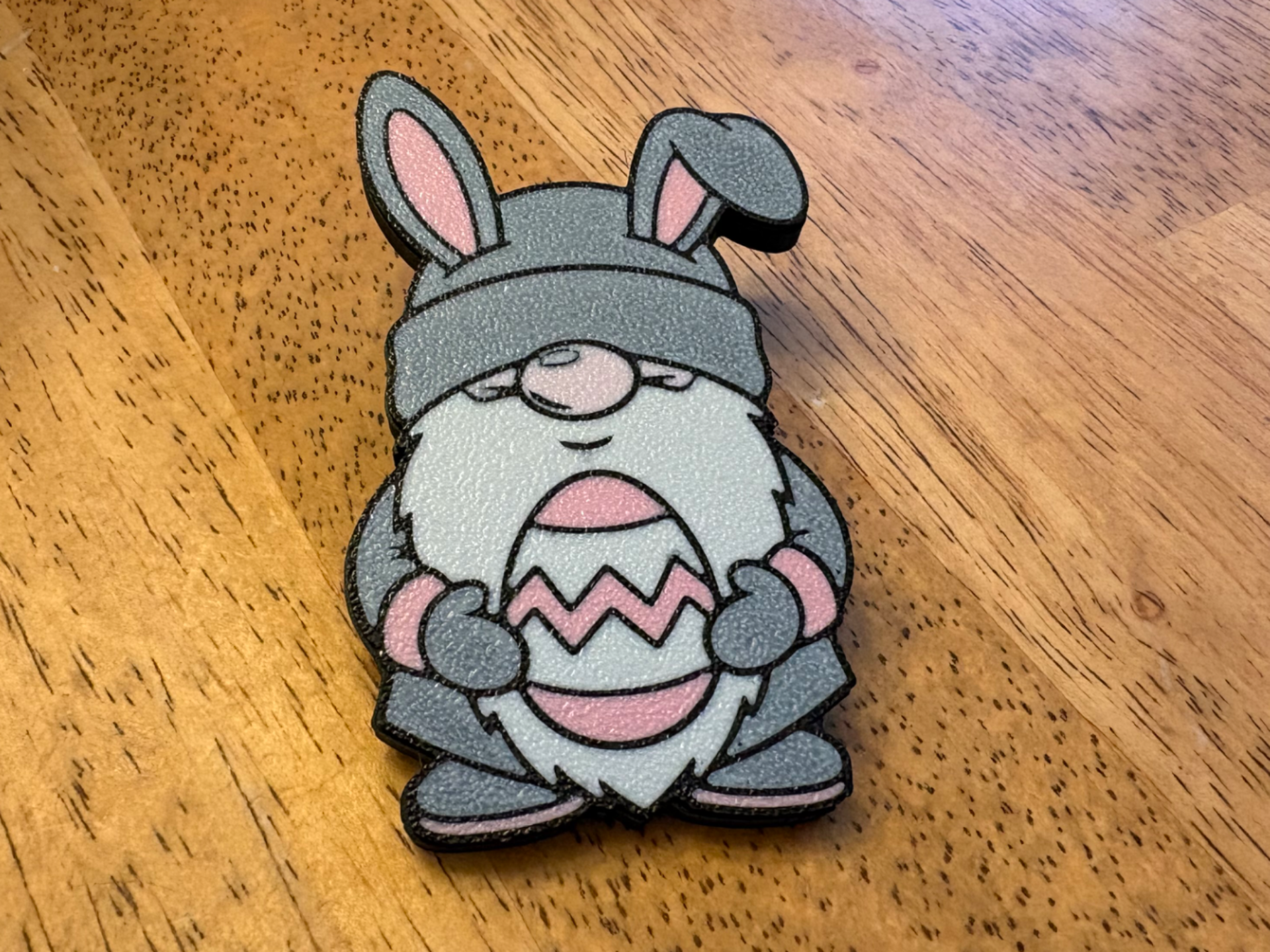 Gnome Bogg Bag Charm--Easter holding an Egg
