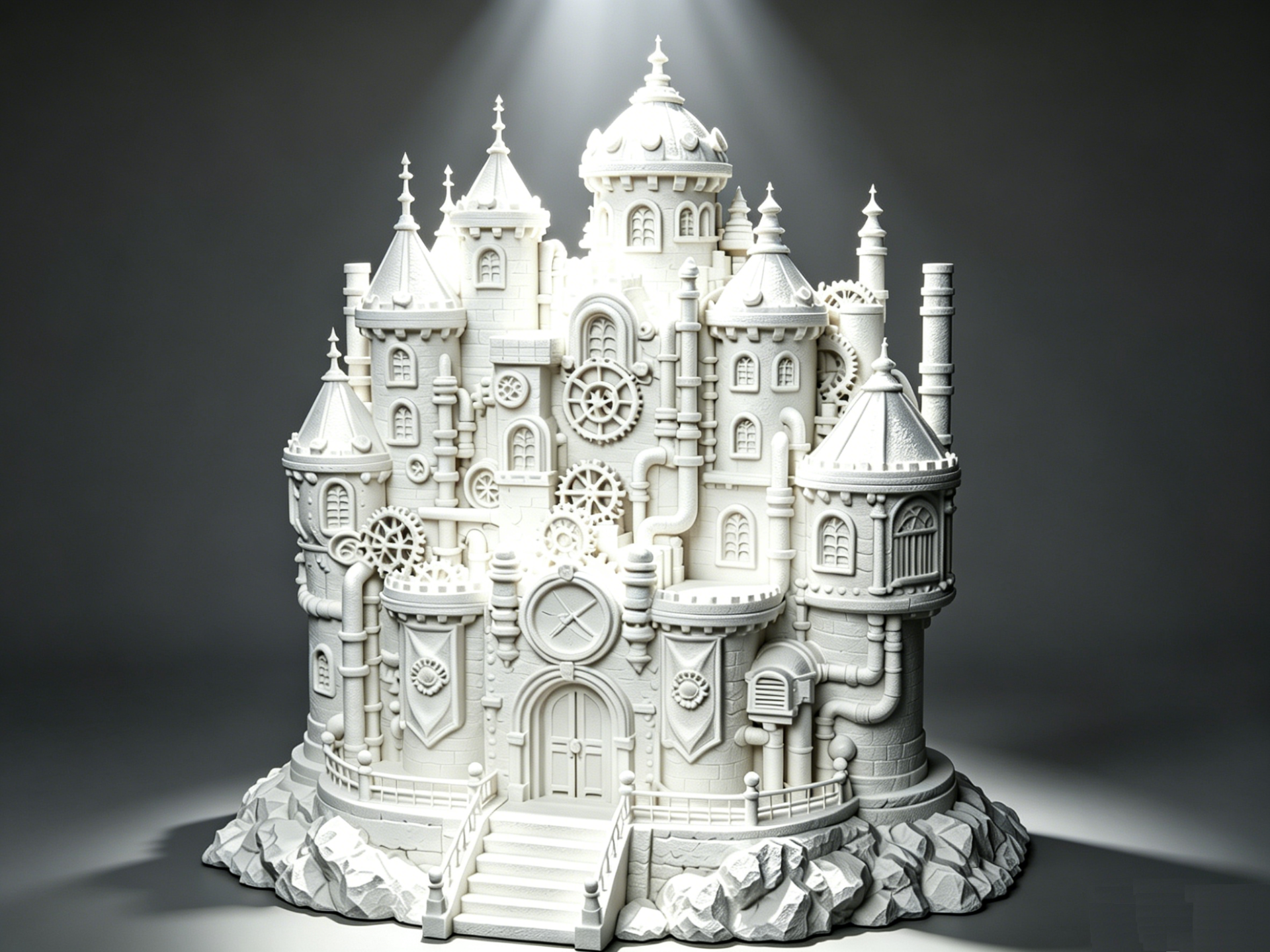 蒸汽奇幻浮空树城堡 Steampunk Fantasy Tree Castle