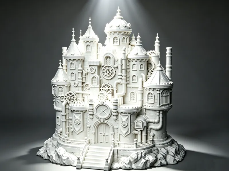 蒸汽奇幻浮空树城堡 Steampunk Fantasy Tree Castle