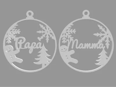 Christmas Balls Mom and Dad in Italian