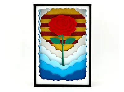 Sant Jordi Rose – Shadow Box