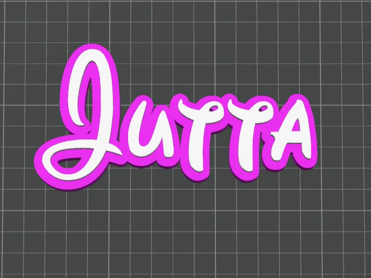 Jutta - Name Disney Schriftart zweifarbig