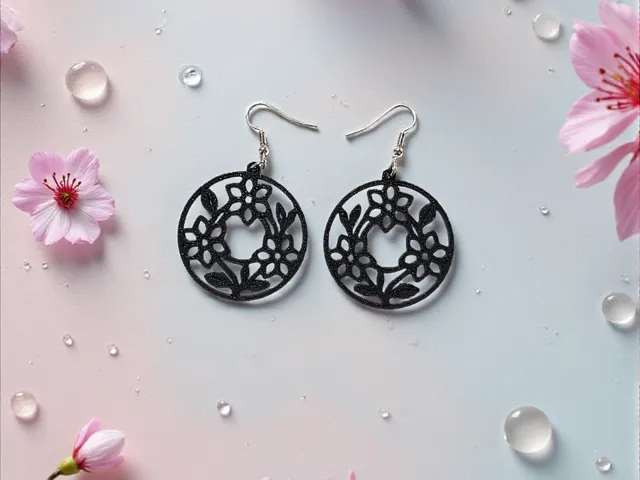 A circle of flowers earrings
