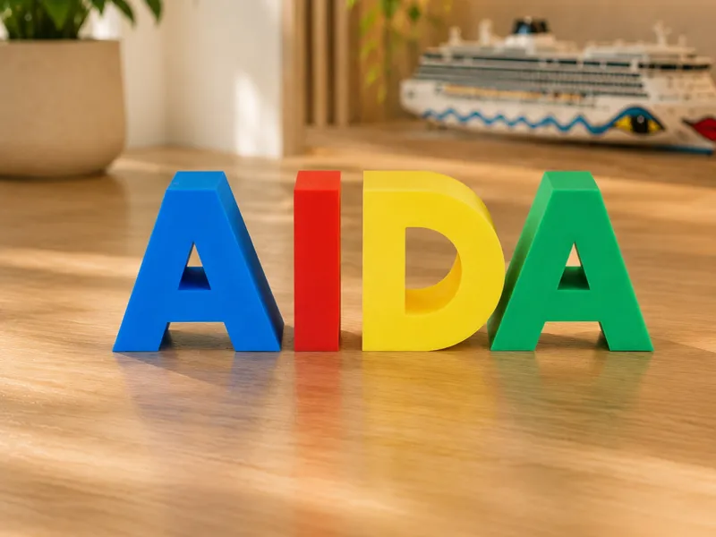 Der originale AIDA Schriftzug zum Aufstellen