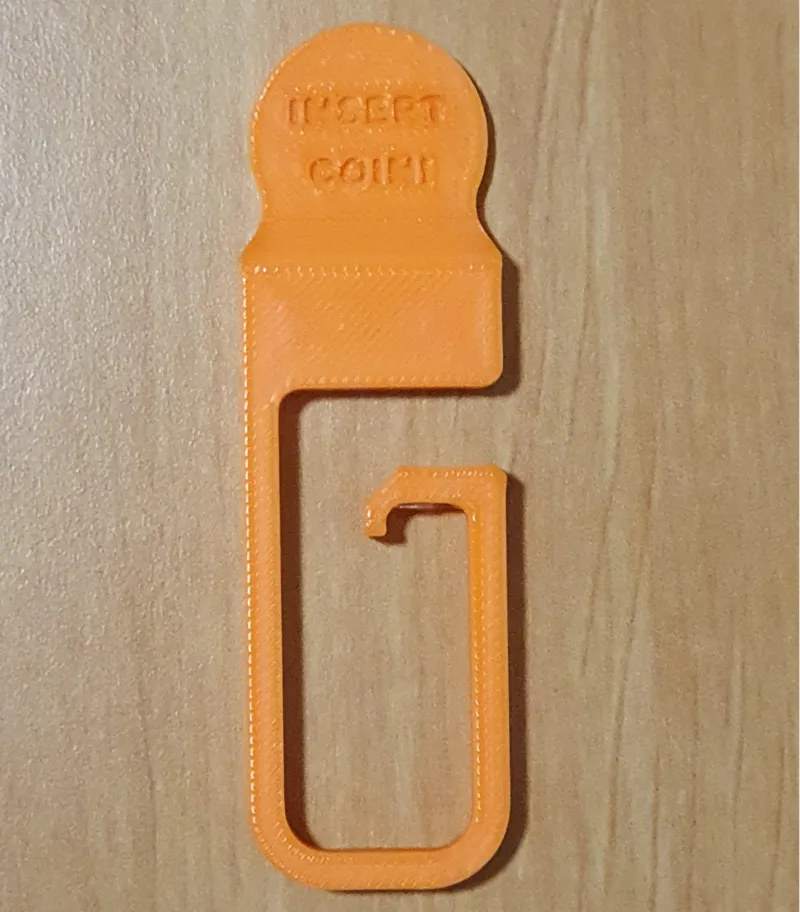Shopping cart coin with hook