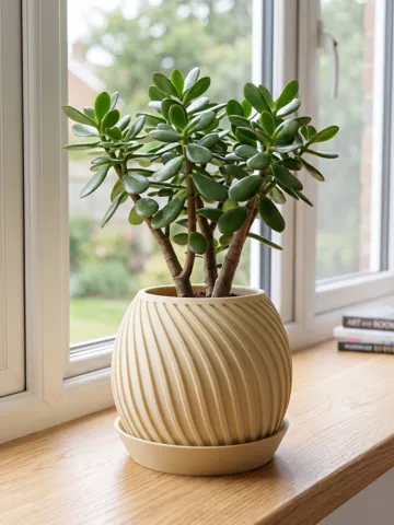 Maceta decorativa: Japandi Swirl Planter with Coaster - Herb Pot — vista de referencia 2
