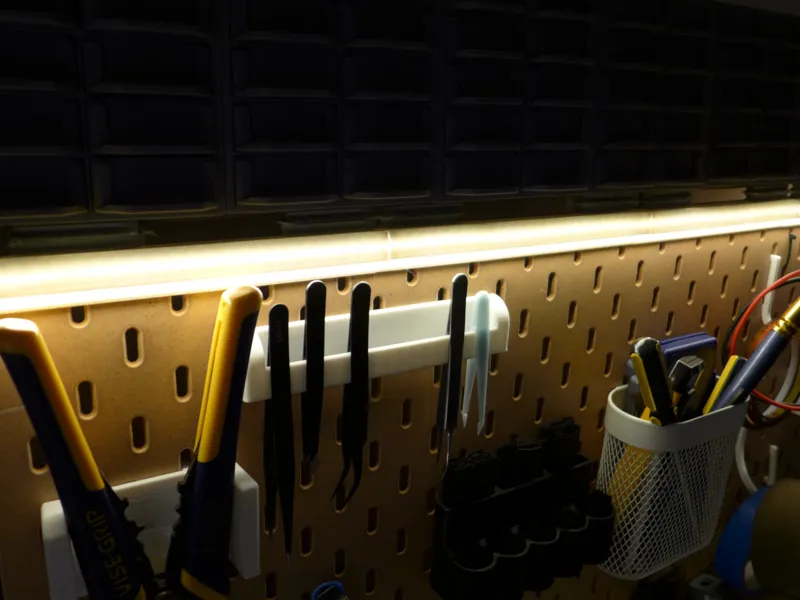 Ikea Skadis top shelf LED Strip