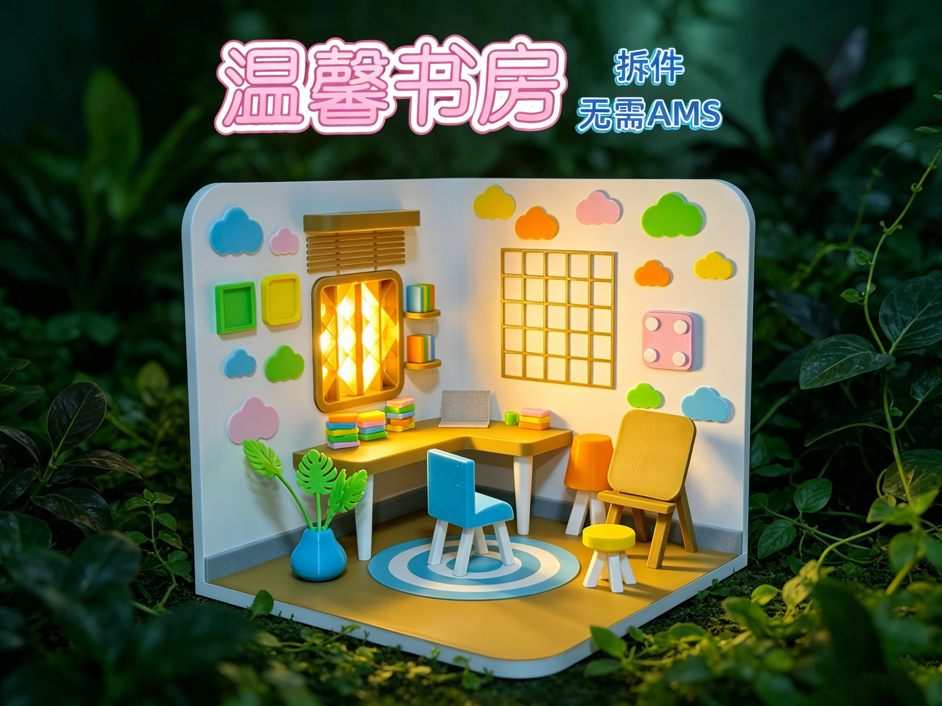 温馨书房 微缩模型