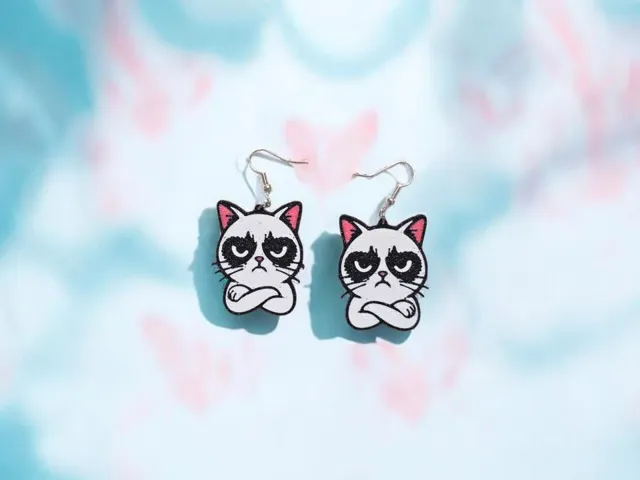 Grumpy cat earrings
