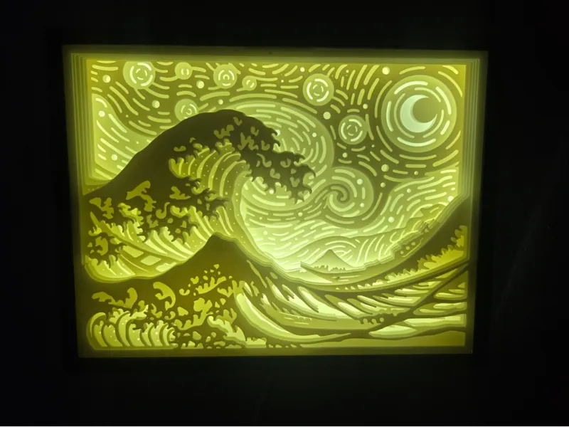 Great Wave Shadow Box and Layers