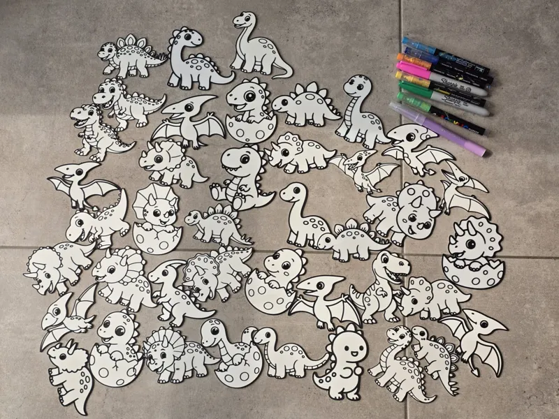 Cute Dinosaur Paint Coloring DIY Craft Pack