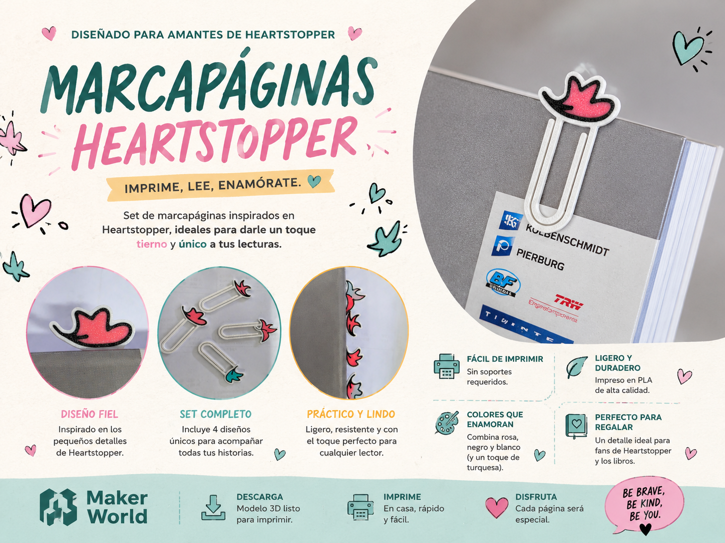 Marcapáginas estilo Heartstopper