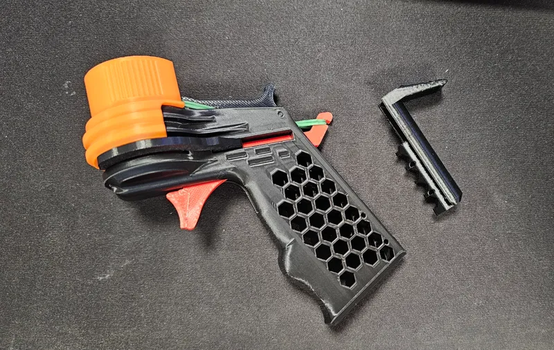 Adult-sized new frame for bigger hands + optional snap-in handguard